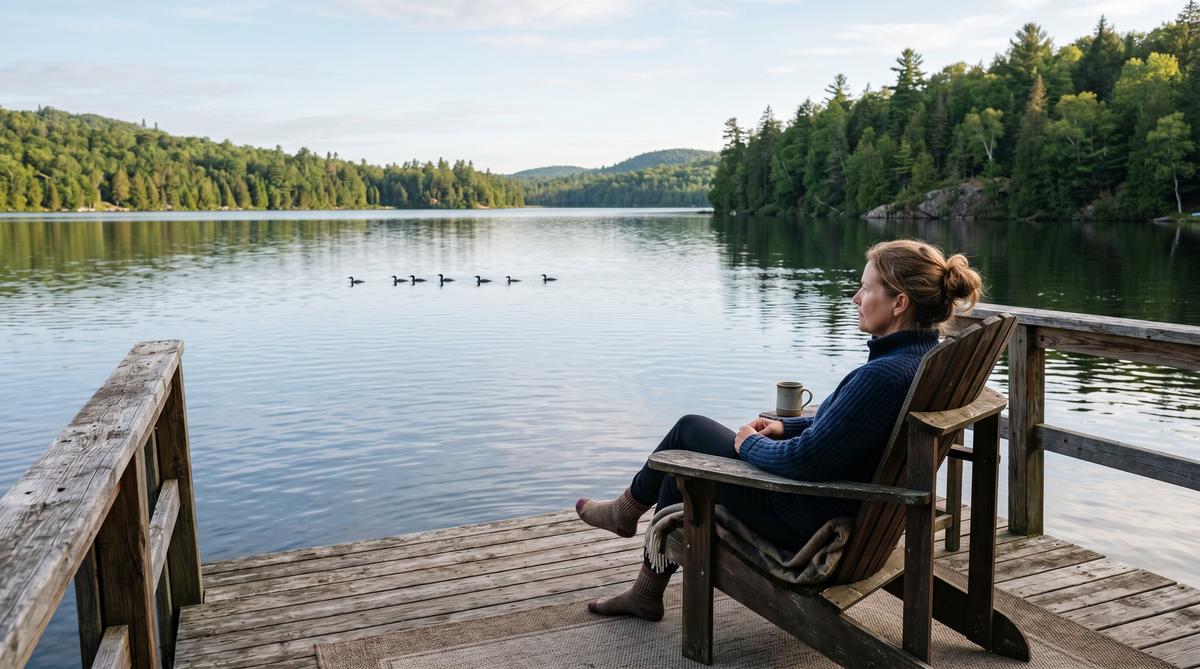 Peaceful lake view representing calm and reflection
